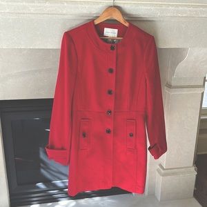 Lined red coat. Cotton with polyester lining. New without tag